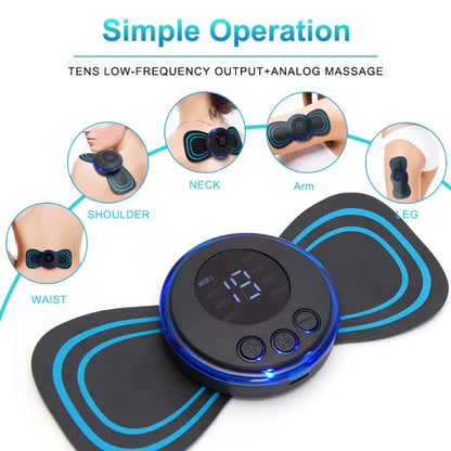 EMS Mini Full Body Massager for Neck and Back Pain Relief