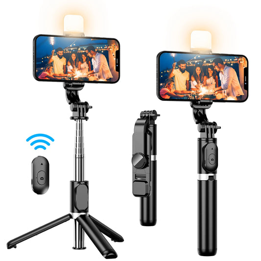“Foldable selfie stick tripod for group photos and travel photography”