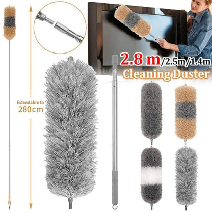 280cm Telescoping Duster, 100″ Extendable Microfiber Feather Duster, Flexible Bending Cleaning Head, For Ceiling Fan, Blinds And Cobweb Removal, Bendable Head, Washable