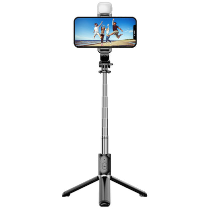 4-in-1 Portable Selfie Stick Tripod with Bluetooth Remote & LED Light – Adjustable Travel Phone Holder for Live Streaming & Photography