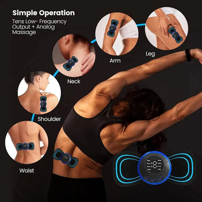EMS Mini Full Body Massager – Portable Pulse Neck & Back Pain Relief for Men & Women