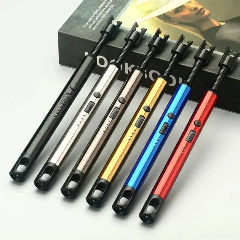 Rechargeable 360° Gas Lighter – USB Electric Candle & Kitchen Lighter with LED Display