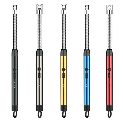 Rechargeable 360° Gas Lighter – USB Electric Candle & Kitchen Lighter with LED Display