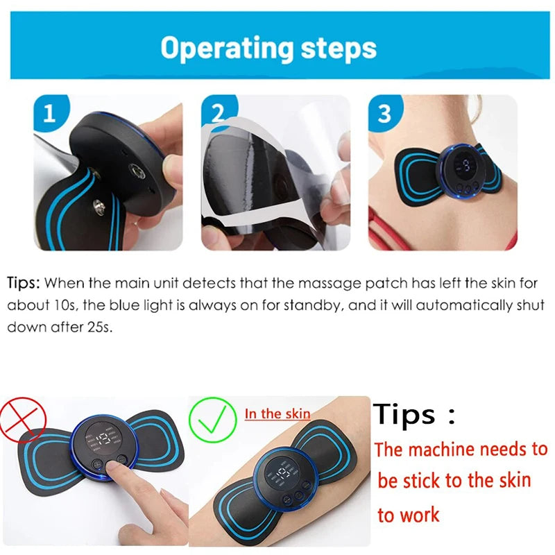 EMS Mini Full Body Massager – Portable Pulse Neck & Back Pain Relief for Men & Women