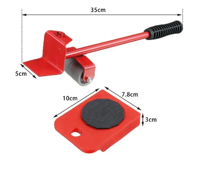 Furniture Moving Tool Set of 5 – Heavy Object Mover with Lifter & 4 Wheel Sliders for Sofa, Bed, Cabinet & Desk