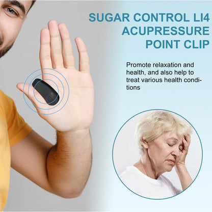 Sugar Control Acupressure Clip – LI4 Massage Point for Blood Glucose, Stress & Migraine Relief