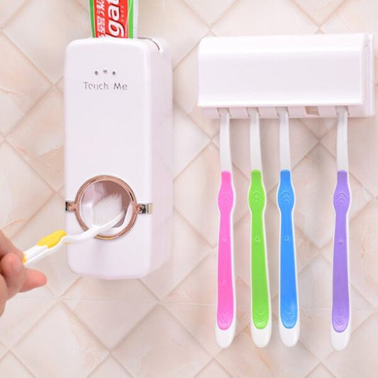 Automatic Toothpaste Dispenser & Holder Set – Hands-Free Toothpaste Squeezer for Bathroom