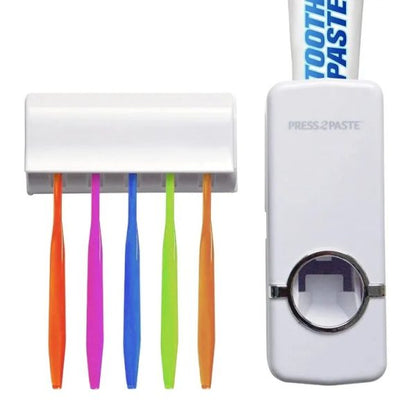 Automatic Toothpaste Dispenser & Holder Set – Hands-Free Toothpaste Squeezer for Bathroom