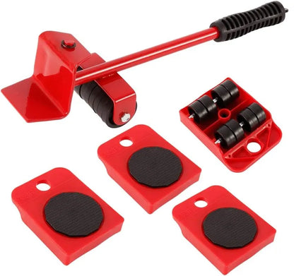 Furniture Moving Tool Set of 5 – Heavy Object Mover with Lifter & 4 Wheel Sliders for Sofa, Bed, Cabinet & Desk