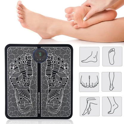 Electric EMS Foot Massager Mat – Foldable Foot Massage Pad for Pain Relief & Blood Circulation