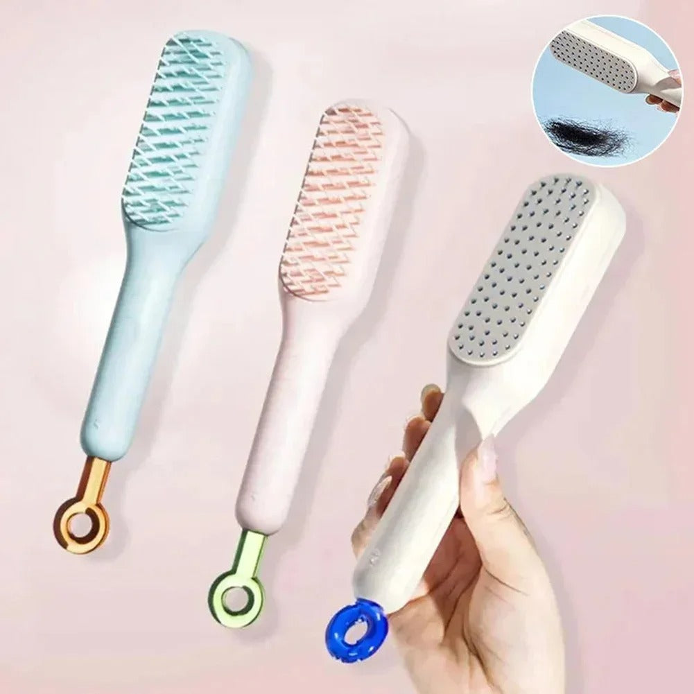 Self-Cleaning Detangling Hair Brush – Anti-Frizz Brush for Wet & Dry Hair, All Hair