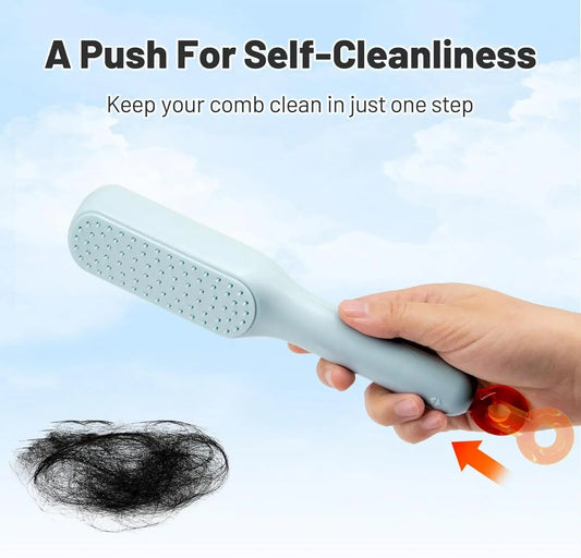 Self-Cleaning Detangling Hair Brush for All Hair Types