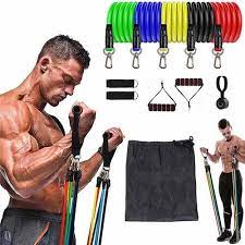 11 PCS Resistance Band Set – Latex Fitness Bands for Yoga, Pilates, Strength Training & Home Workouts