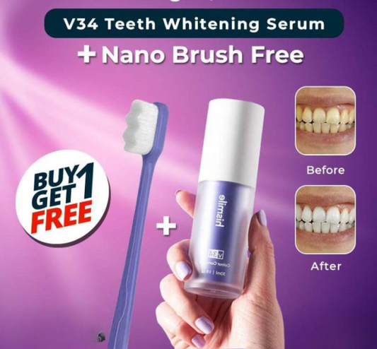 Hismiles V34 Colour Corrector Serum + Free Nano Tooth Brush for Sensitive Gum