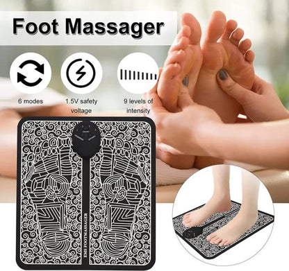 Pack of 2 EMS Butterfly Neck Massager & Foot Massager Pad – Portable, Rechargeable & Circulation Booster