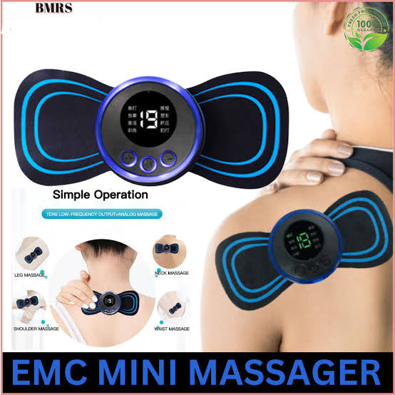 Pack of 2 EMS Butterfly Neck Massager & Foot Massager Pad – Portable, Rechargeable & Circulation Booster