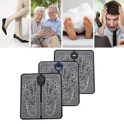 Pack of 2 EMS Butterfly Neck Massager & Foot Massager Pad – Portable, Rechargeable & Circulation Booster