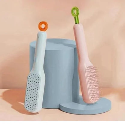 Self-Cleaning Detangling Hair Brush – Anti-Frizz Brush for Wet & Dry Hair, All Hair